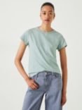 HUSH Slim Fit Cotton Crew Neck T-Shirt, Aqua