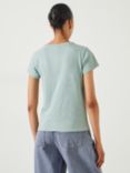 HUSH Slim Fit Cotton Crew Neck T-Shirt, Aqua