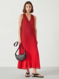 HUSH Molly Ombre Pleat Midi Dress, Red