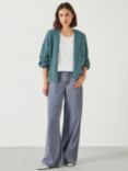 HUSH Mischa Textured Wool Blend Cardigan, Sea Green