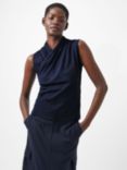French Connection Rallie Cross Neck Top, Navy