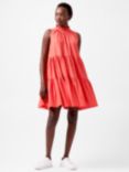 French Connection Era Poplin Tiered Dress, Red