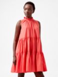 French Connection Era Poplin Tiered Dress, Red