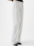 French Connection High Waist Pinstripe Trousers, White/Black