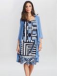 Gina Bacconi Tatum Print Jacket And Dress Set, Blue/Multi