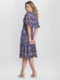 Gina Bacconi Annette Chiffon Dress, Navy/Pink