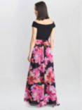 Gina Bacconi Ruth Maxi Dress, Black/Pink