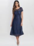 Gina Bacconi Genny Sequin Lace Dress, Navy