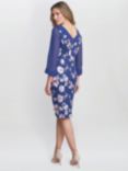 Gina Bacconi Daisy Embroidered Dress, Navy