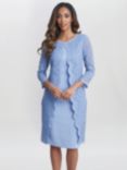 Gina Bacconi Clarabelle Mock Lace Jacket Dress, Nordic Blue