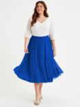 Scarlett & Jo Pleated Midi Skirt, Blue, Blue