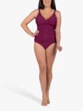 Chloe Mock Wrap Long Length Swimsuit, Plum