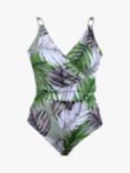 Seaspray Hawaii Classic Draped Palm Print Swimsuit, Green