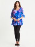 Scarlett & Jo Rose V-Neck Tunic Top, Blue/Multi