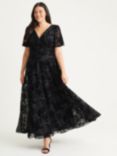 Scarlett & Jo Isabelle Floral Flock Dress, Black