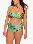 Seaspray Zambia Animal Print Bandeau Bikini Top, Turquoise/Multi