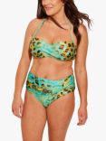 Seaspray Zambia Animal Print Bandeau Bikini Top, Turquoise/Multi