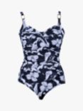 Seaspray Amalfi Floral Twist Front Swimsuit, Black