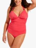 Seaspray Audrey Plunge Padded Long Length Swimsuit, Coral