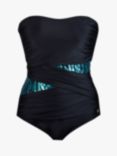 Seaspray Marbella Bandeau Swimsuit, Black/Jade