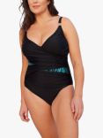 Seaspray Marbella Sequin Double Draped Swimsuit, Black/Jade