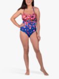 Seaspray Sakura Bandeau Swimsuit, Blue/Floral