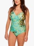 Seaspray Zambia Mock Wrap Long Length Swimsuit,Turquoise/Multi