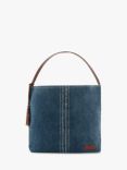 Seaspray Vertical Stripe Jute Beach Bag, Blue