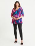 Scarlett & Jo Splash V-Neck Tunic Top, Navy/Multi