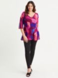 Scarlett & Jo Splash V-Neck Tunic Top, Magenta/Multi