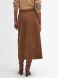 Barbour Samara Cord Midi Skirt, Brown