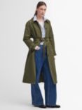 Barbour Marie Showerproof Trench Coat, Dark Green