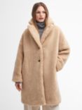 Barbour Ambani Teddy Coat, Beige/Winter White