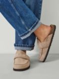 HUSH Pia Suede Padded Mules, Light Taupe