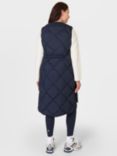 Sweaty Betty Downtown Longline Quilted Gilet, Navy Blue