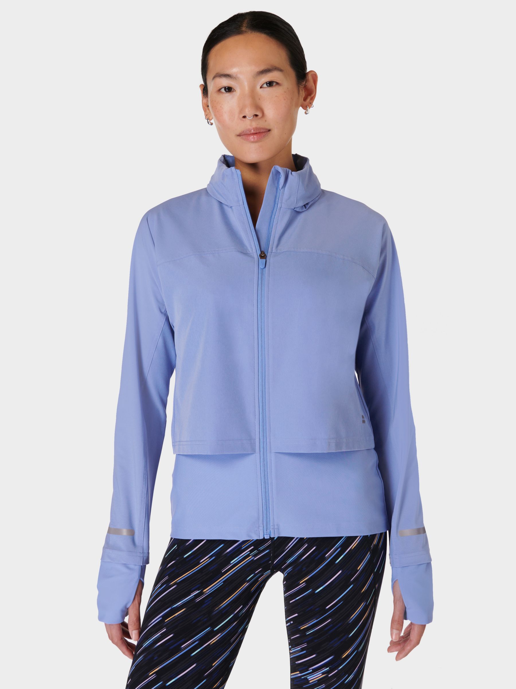 Sweaty Betty Fast Track Running Jacket, Cornflower Blue