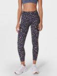 Sweaty Betty Power 7/8 Gym Leggings, Orange Leopard Splash