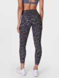 Sweaty Betty Power 7/8 Gym Leggings, Orange Leopard Splash