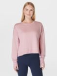 Sweaty Betty After Class Crop Organic Cotton Blend Sweatshirt, Pirouette Pink