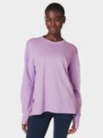 Sweaty Betty After Class Longline Organic Cotton Blend Sweatshirt, Purple