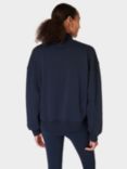 Sweaty Betty Revive Crop Half Zip Sweater, Navy Blue