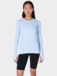 Sweaty Betty Athlete Seamless Long Sleeve Workout Top, Breeze Blue