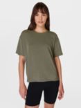 Sweaty Betty Soft Flow Studio T-Shirt, Umbra Green