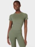 Sweaty Betty All Day Cropped T-Shirt, Umbra Green