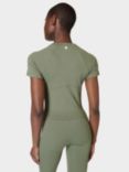 Sweaty Betty All Day Cropped T-Shirt, Umbra Green