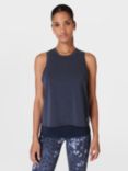 Sweaty Betty Soft Flow Double Up Bra Tank Top, Navy Blue