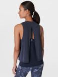 Sweaty Betty Soft Flow Double Up Bra Tank Top, Navy Blue