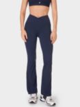 Sweaty Betty Power 30" Workout Wrap Waist Bootcut Trousers, Navy Blue