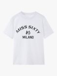 MISS SIXTY Logo Oversized T-Shirt, White/Black