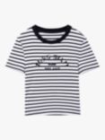 MISS SIXTY Sequin Logo Stripe T-Shirt, White/Black